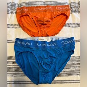 Calvin Klein Orange & Blue Men's Briefs